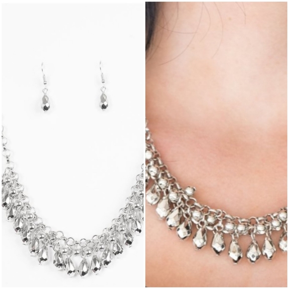 PRIMA DIVA SILVER NECKLACE/EARRING SET